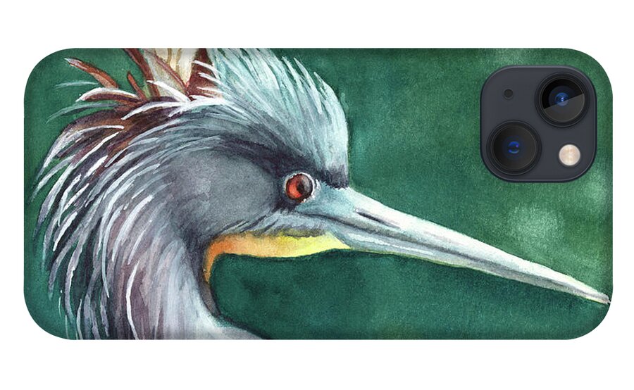 Bird Tri-colored Heron iPhone 13 Case featuring the painting Bad Hair Day by Vicki B Littell