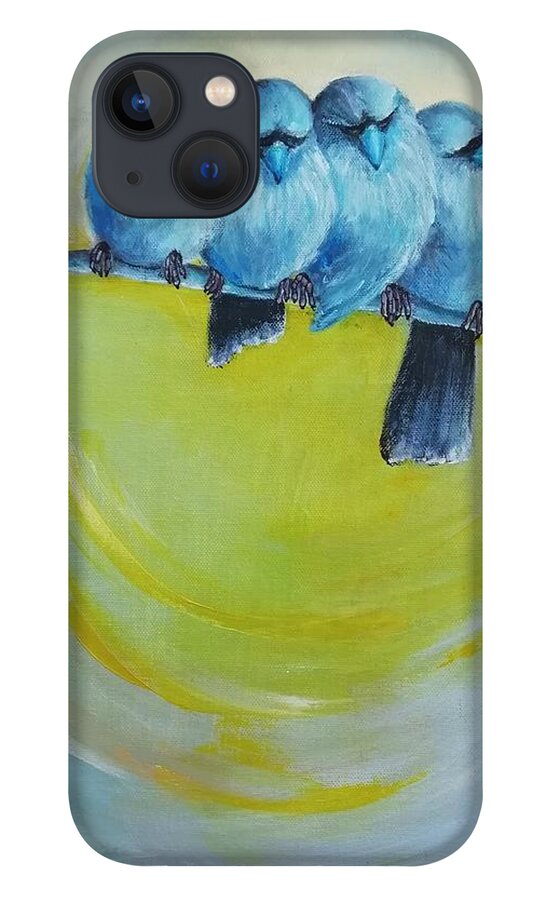 Acrylic iPhone 13 Case featuring the painting Basking Friendship by Alexandra Vusir