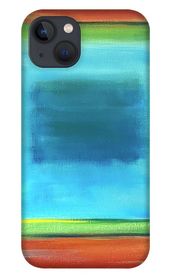 Blue iPhone 13 Case featuring the painting Be Calm my Heart by Wendy Golden