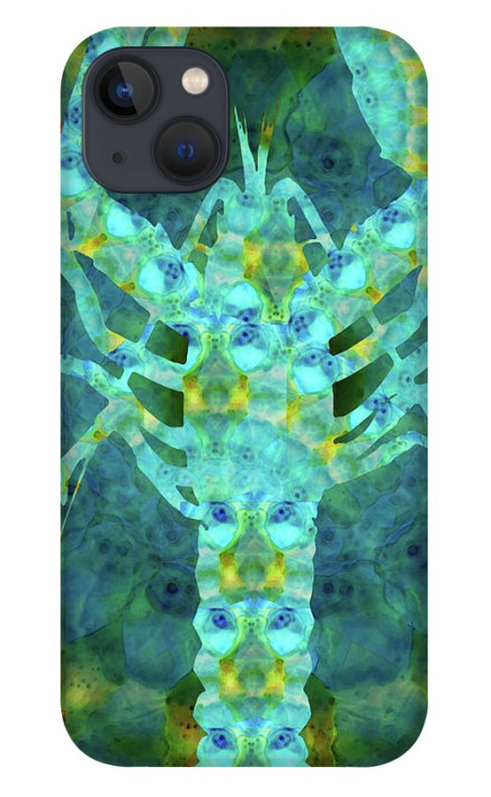 Mandala iPhone 13 Case featuring the painting Beach Art - Mandala Lobster - Sharon Cummings by Sharon Cummings