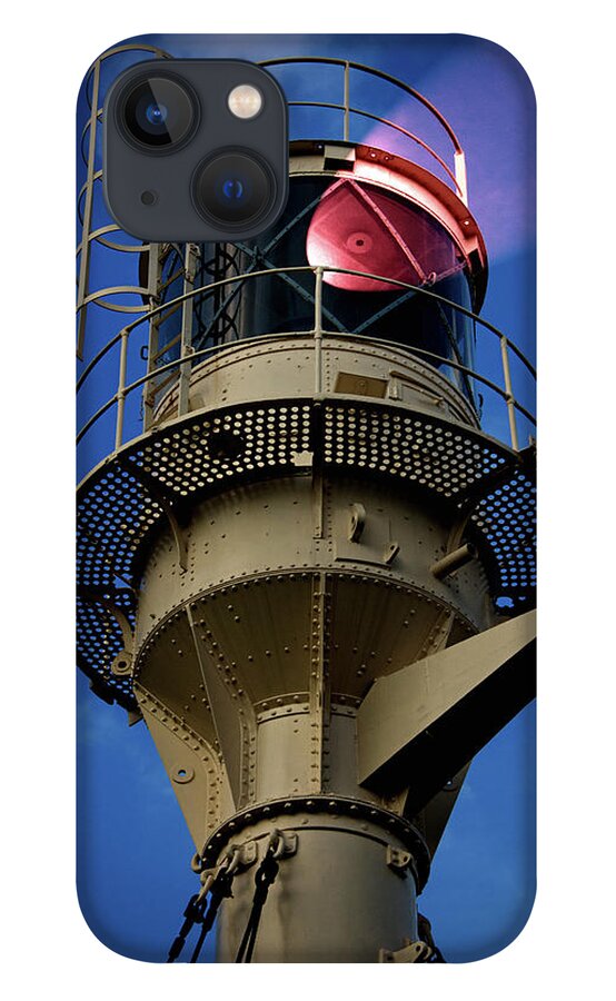 Lighthouse iPhone 13 Case featuring the photograph Beam of light from a lighthouse. by Bernhard Schaffer
