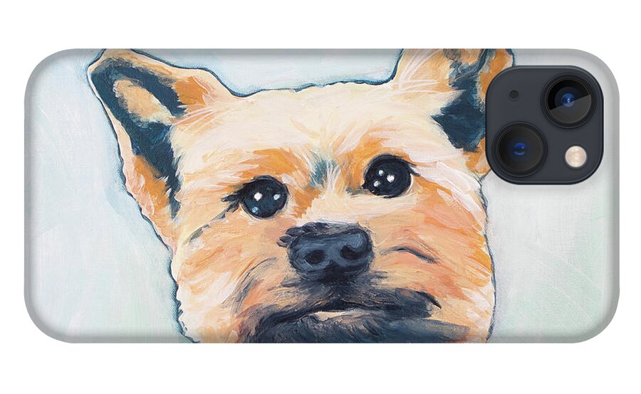 Yorkie iPhone 13 Case featuring the painting Bear by Pamela Schwartz