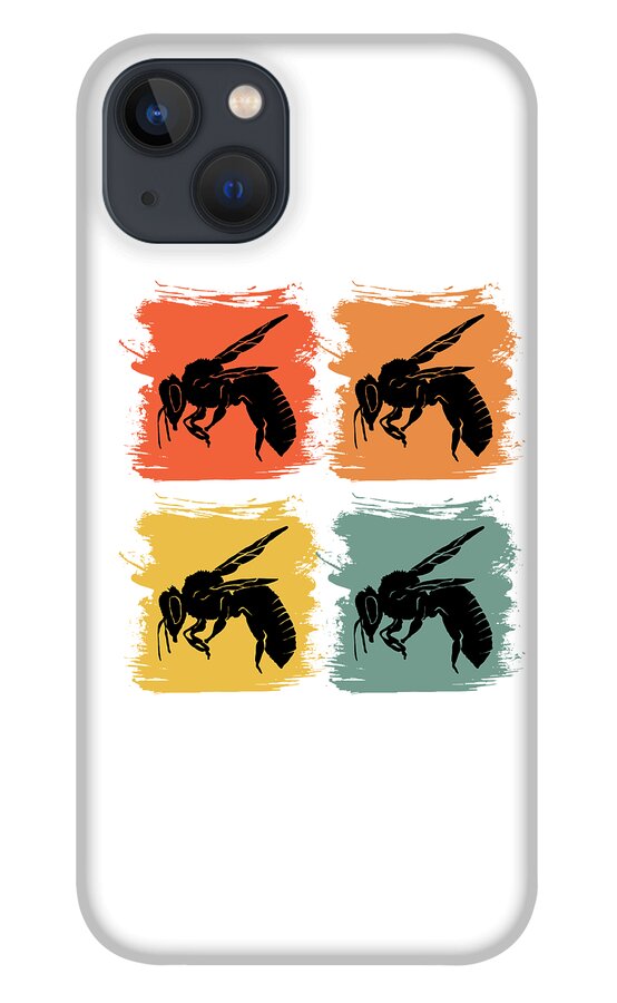 Bee iPhone 13 Case featuring the digital art Bee Wasp Retro Pop Art Gift Idea by J M