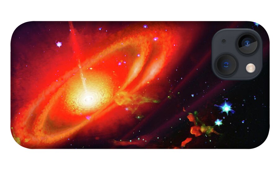 Outer Space iPhone 13 Case featuring the digital art Bending Space Time by Don White Artdreamer