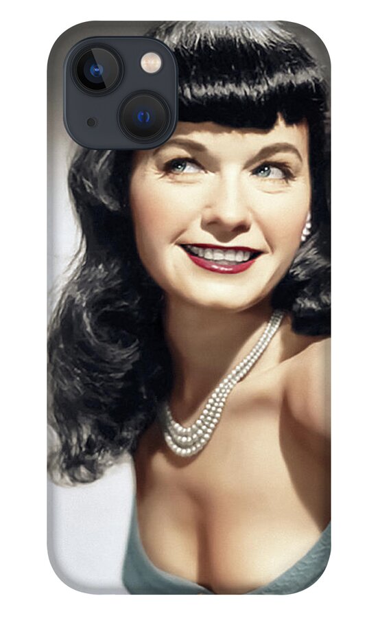 Bettie Page iPhone 13 Case featuring the photograph Bettie Page the Queen of Pin ups by Franchi Torres