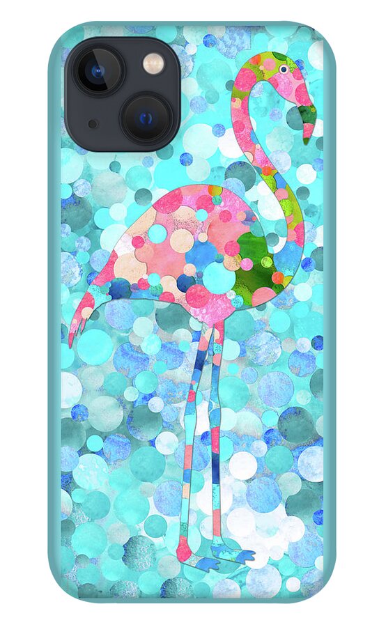 Flamingo iPhone 13 Case featuring the painting Big Flamingo Bird - Tropical Beach Art by Sharon Cummings