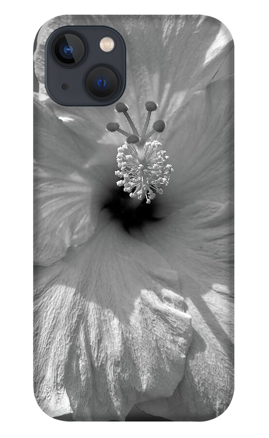 Flower iPhone 13 Case featuring the photograph Black and White Hibiscus by Mafalda Cento