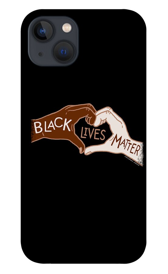Black Lives Matter iPhone 13 Case featuring the digital art Black Lives Matters - Heart Hands by Laura Ostrowski