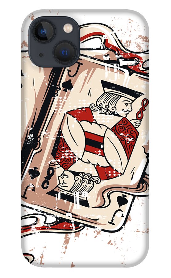 Card Games iPhone 13 Case featuring the digital art Blackjack by Jacob Zelazny