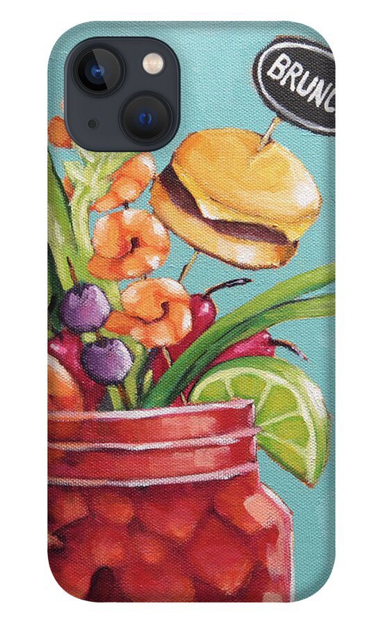 Bloody Mary iPhone 13 Case featuring the painting Bloody Mary Brunch by Lucia Stewart