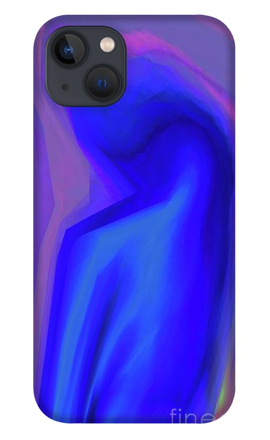  iPhone 13 Case featuring the digital art Blue 1 by Glenn Hernandez