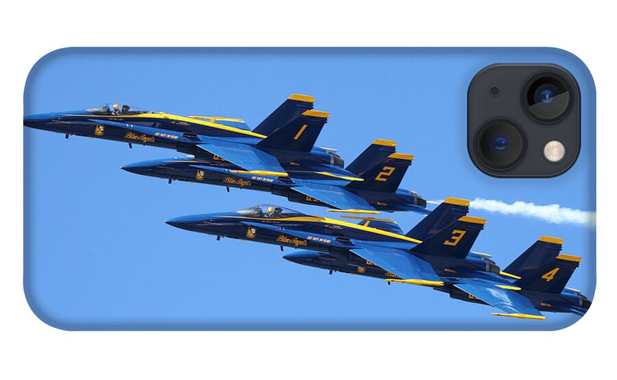 Blue Angels iPhone 13 Case featuring the photograph Blue Angels Diamond by Custom Aviation Art