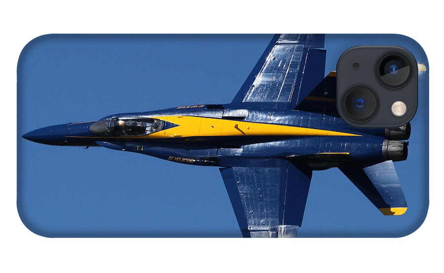 Blue Angels iPhone 13 Case featuring the photograph Blue Angels Solo Knife-edge by Custom Aviation Art