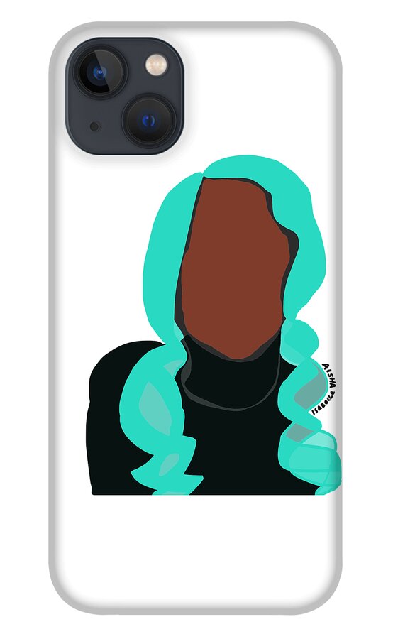 Blue iPhone 13 Case featuring the digital art Blue Hair I by Aisha Isabelle