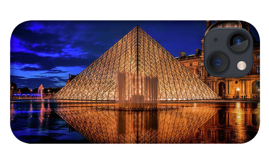 Blue Hour iPhone 13 Case featuring the photograph Blue Hour at the Louvre by Kevin McClish