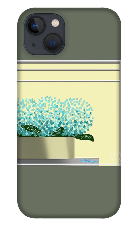 “arts And Design”; “gallery”; “four Images”; “blue”; “musical”; “red White And Blue”; “rwb”; ; “vacation”; Summer; “early Autumn” iPhone 13 Case featuring the digital art Blue Hydrangeas by LBDesigns