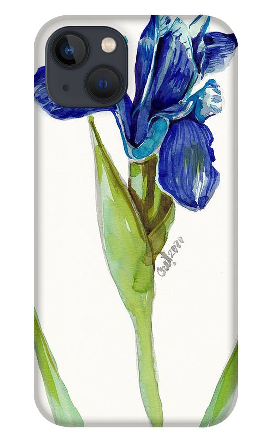 Iris iPhone 13 Case featuring the painting Blue Me by George Cret