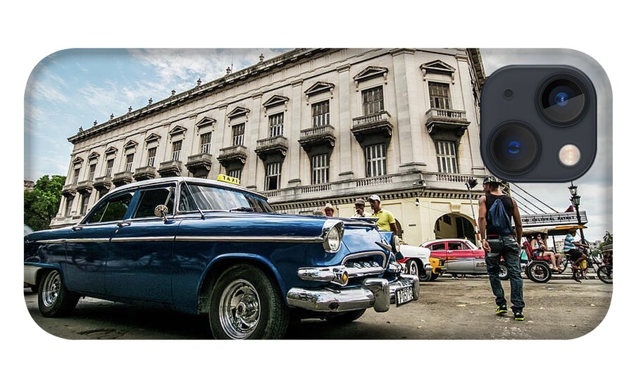 Cuba iPhone 13 Case featuring the photograph Blue old car, Havana. Cuba by Lie Yim