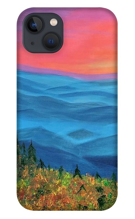 Landscape iPhone 13 Case featuring the painting Blue Ridge Dream by Amy Kuenzie