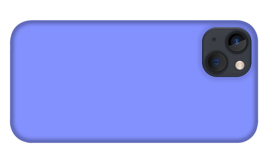 Blue iPhone 13 Case featuring the digital art Blue Solid Color match for Love and Peace Design by Delynn Addams