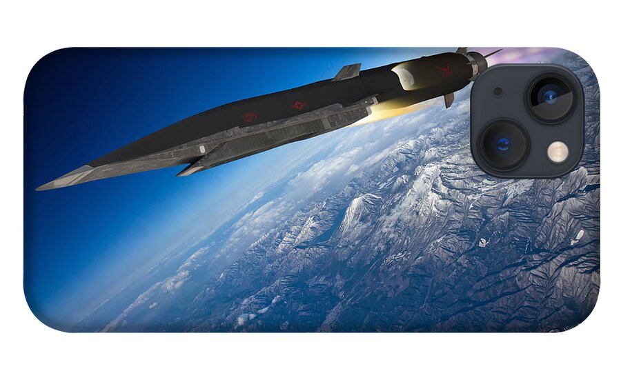 Boeing iPhone 13 Case featuring the digital art Boeing X-51 Waverider 2 by Custom Aviation Art