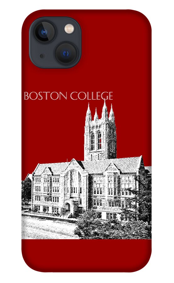 University iPhone 13 Case featuring the digital art Boston College - Maroon by DB Artist