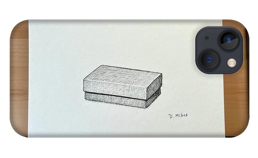  iPhone 13 Case featuring the drawing Box Sketch Practice by Donna Mibus