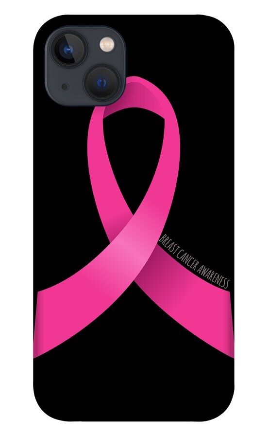 Awareness iPhone 13 Case featuring the digital art Breast Cancer Awareness by Flippin Sweet Gear