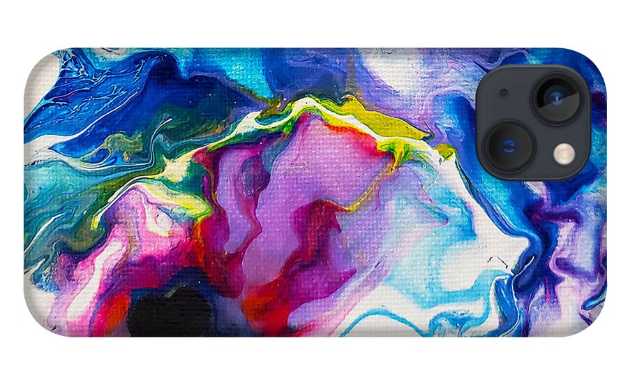 Abstract iPhone 13 Case featuring the painting Breathe by Christine Bolden
