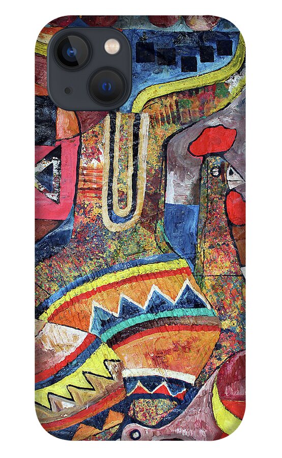  iPhone 13 Case featuring the painting Bright Sunny Day by Speelman Mahlangu