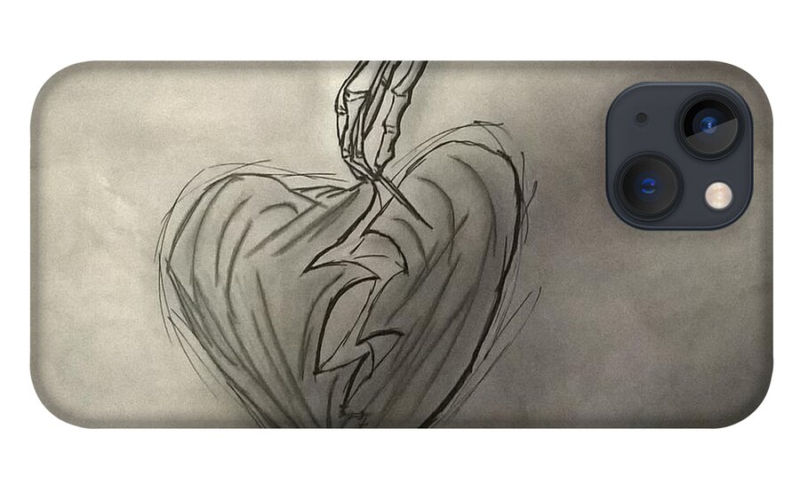 Drawing iPhone 13 Case featuring the photograph Broken Heart Mended by Ariana Torralba