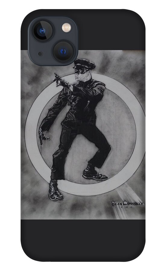 Charcoal Pencil iPhone 13 Case featuring the drawing Bruce Lee - Kato - 3 by Sean Connolly