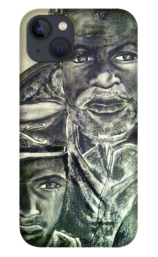  iPhone 13 Case featuring the mixed media B.Soldier by Angie ONeal