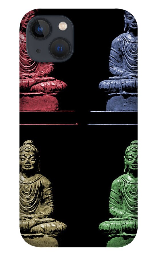 Buddha iPhone 13 Case featuring the photograph Buddah Primary Colours by Marisol VB