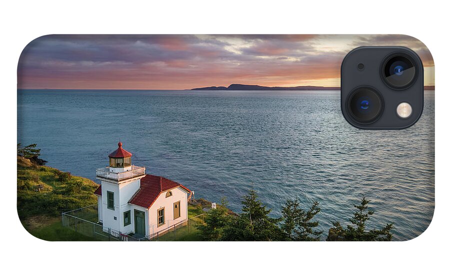 Lighthouse iPhone 13 Case featuring the photograph Burrows Island Sunset by Michael Rauwolf