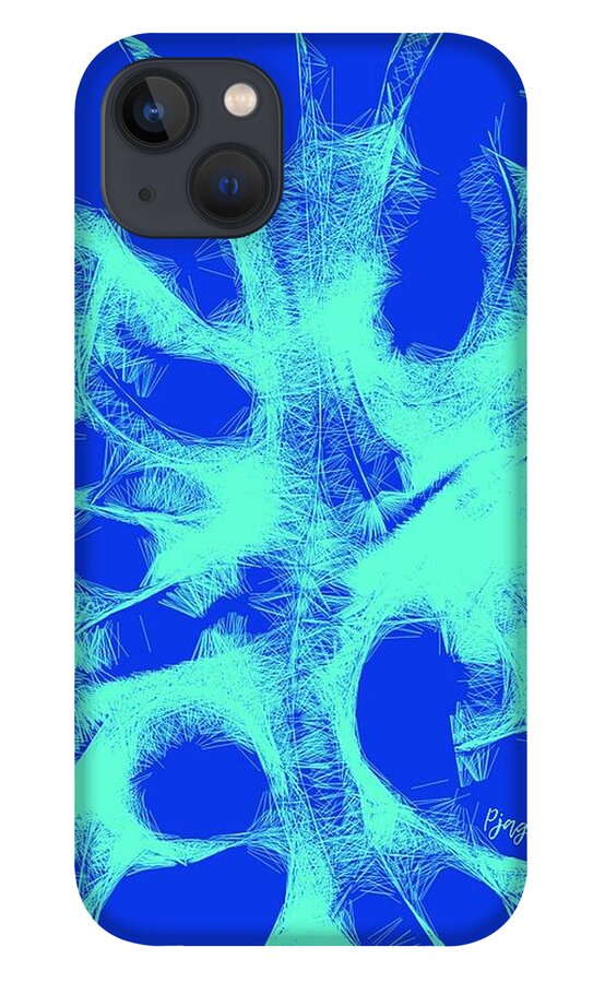 Butterfly iPhone 13 Case featuring the digital art Buterfly blue by Ljev Rjadcenko