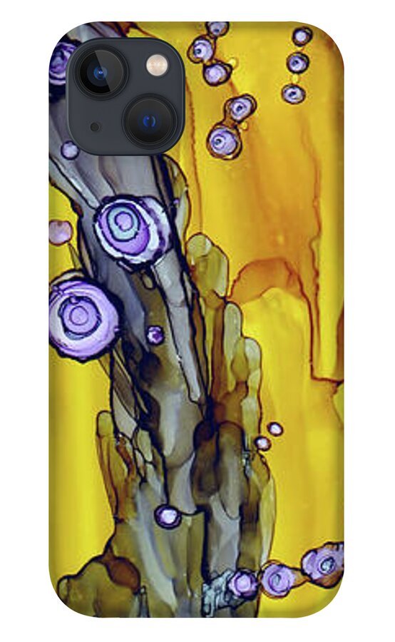 Abstract iPhone 13 Case featuring the painting Bysarinth by Winona's Sunshyne