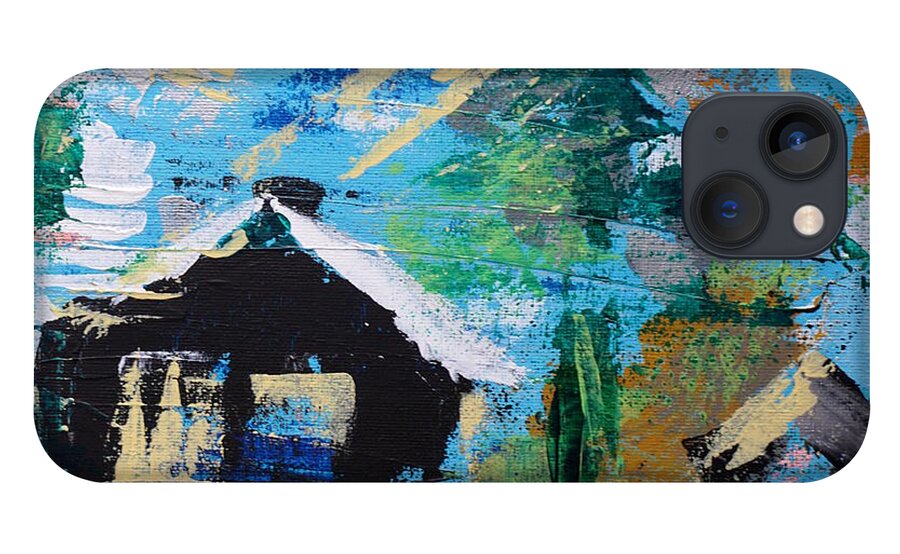 Cabin iPhone 13 Case featuring the painting Cabin In The Woods by Brent Knippel