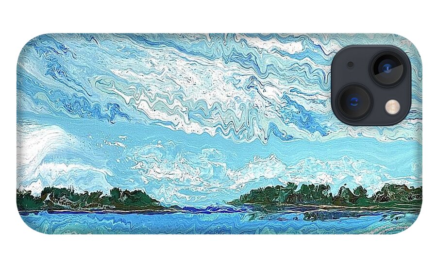 Seascape iPhone 13 Case featuring the painting Calda Channel by Steve Shaw