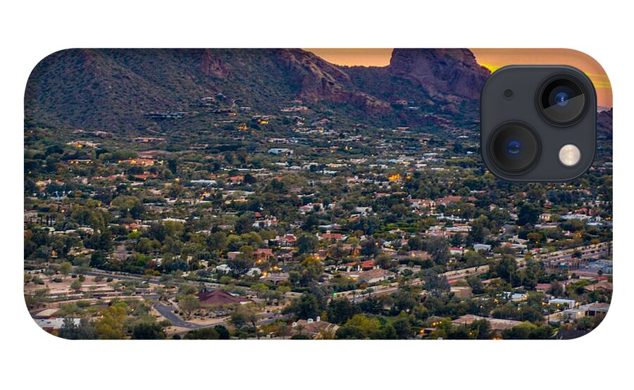 Luxury iPhone 13 Case featuring the photograph Camelback Mountain Sunset Paradise Valley Arizona by Anthony Giammarino