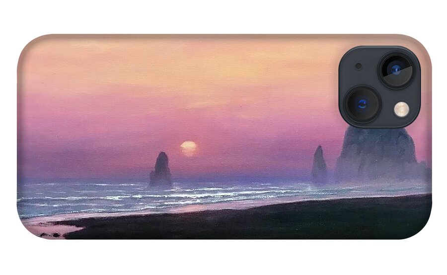 Beach iPhone 13 Case featuring the painting Cannon Beach by Michael Orwick