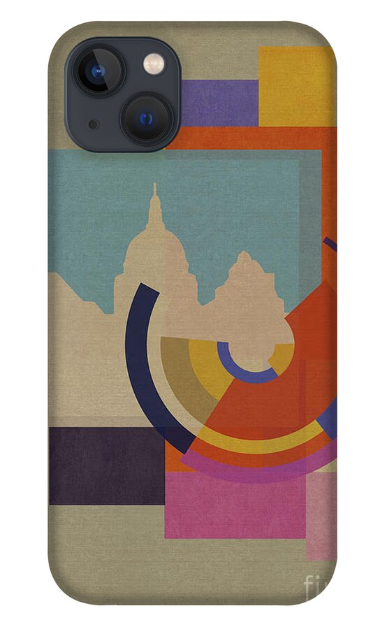 London iPhone 13 Case featuring the mixed media Capital Squares - Saint Pauls by BFA Prints