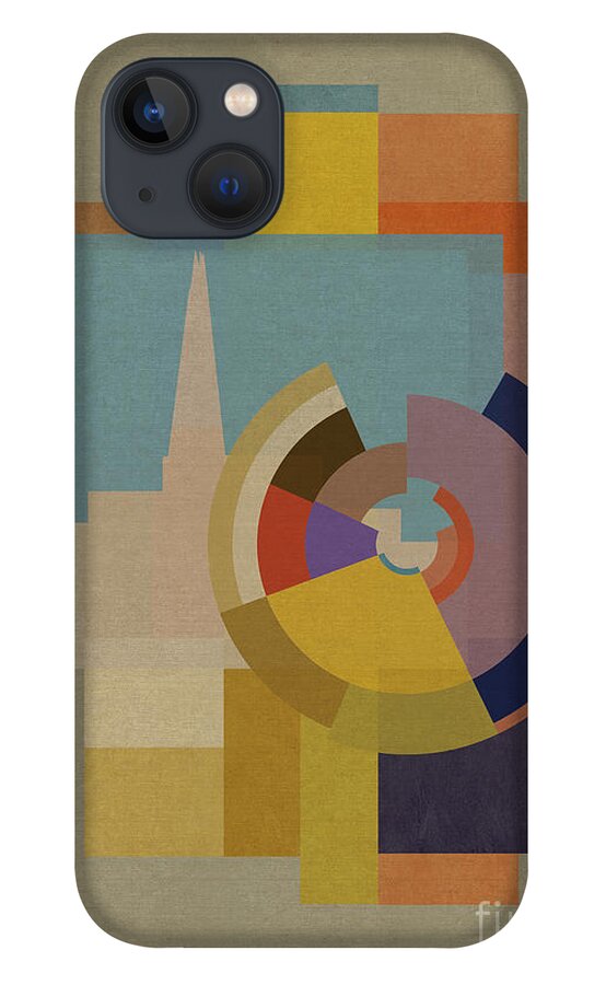 London iPhone 13 Case featuring the mixed media Capital Squares - Shard by BFA Prints