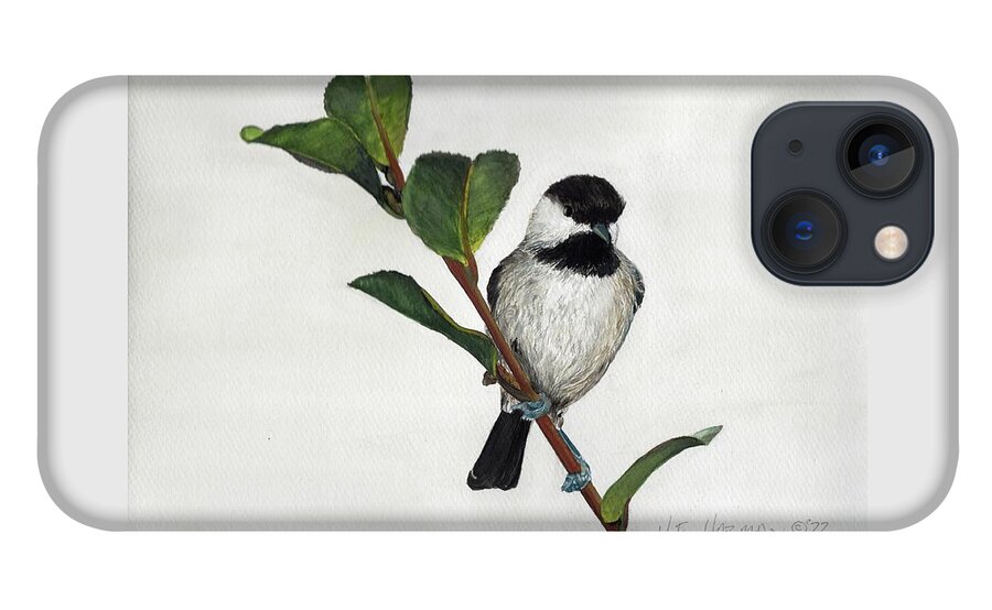 Branch iPhone 13 Case featuring the painting Carolina Chickadee by Heather E Harman
