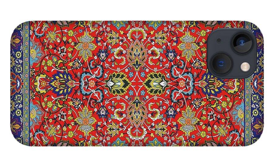 Carpet iPhone 13 Case featuring the digital art Carpet-7 by Mehran Akhzari