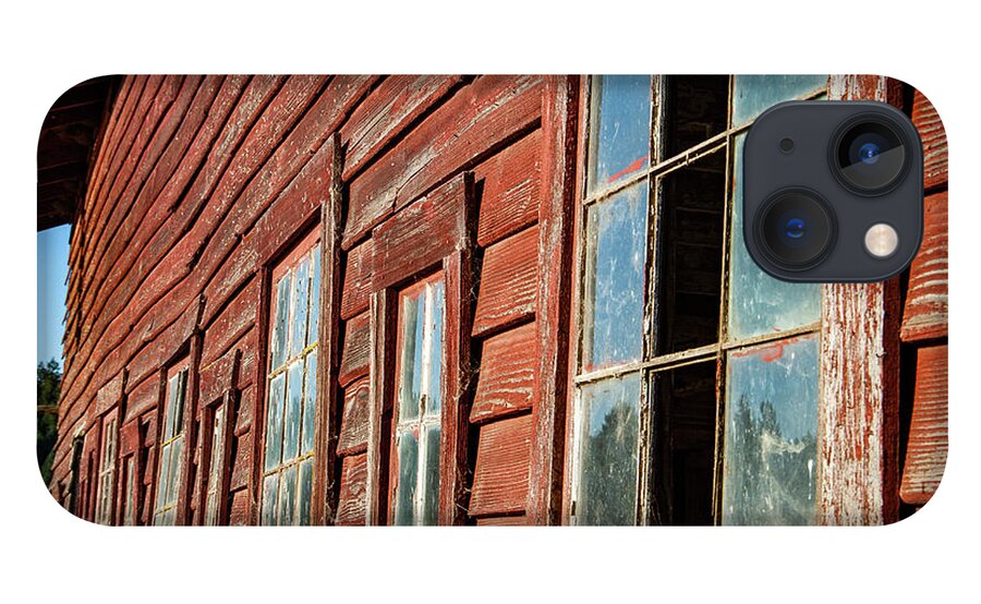 Rust iPhone 13 Case featuring the photograph Remembering a Century Old Red Barn by Leslie Struxness
