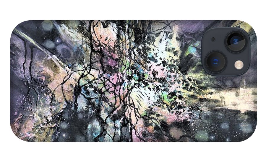 Abstract iPhone 13 Case featuring the painting Chaos by Tom Shropshire