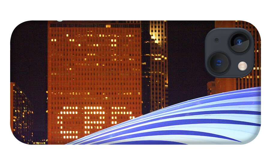 Architecture iPhone 13 Case featuring the photograph Chicago Skyline Blue Orb Art by Patrick Malon