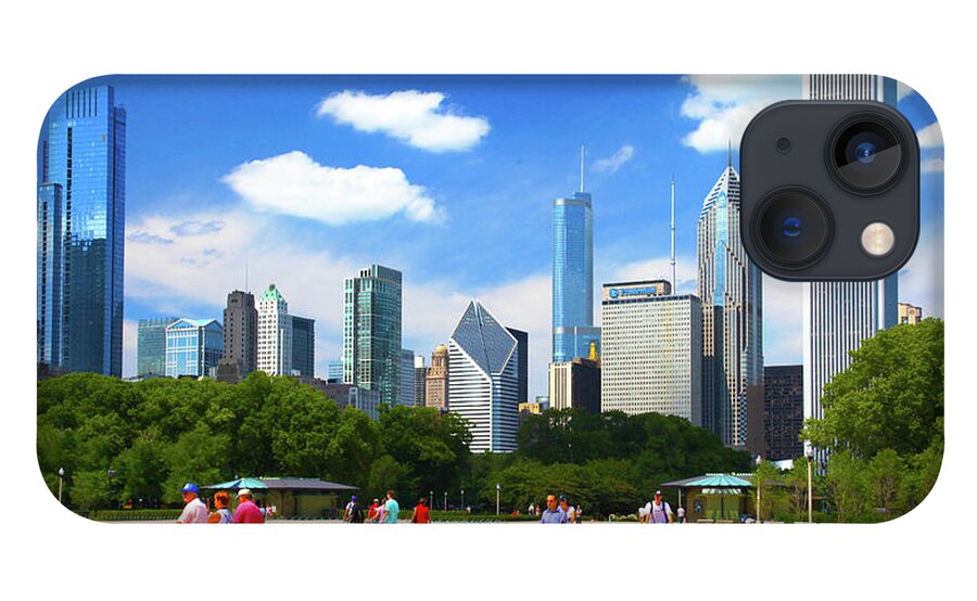 Architecture iPhone 13 Case featuring the photograph Chicago Skyline Grant Park by Patrick Malon