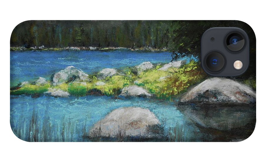 Lake iPhone 13 Case featuring the pastel Chilling out at Chilicoot by Sandra Lee Scott